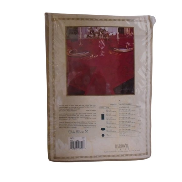 Vintage Bardwil Empress Jacquard Tablecloth 60"x102" Ivory Oblong Poly-Cotton - Picture 5 of 5